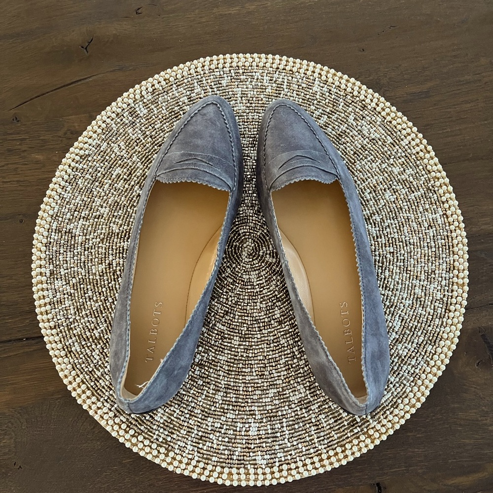 Talbots Size 8M Grey Suede Driving Shoes
